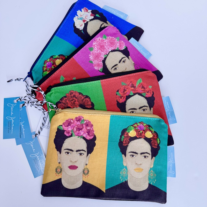 Frida Pouch|Jade and Blue|Pink and Green|Red and Pink|Green and Red|Yellow and Jade