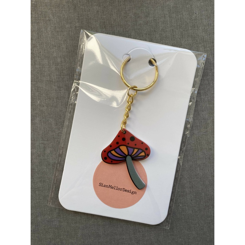 Funky Mushroom Keyring