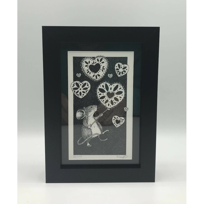 Hearts – Framed Limited Edition Giclee Print – By Jenny Davies