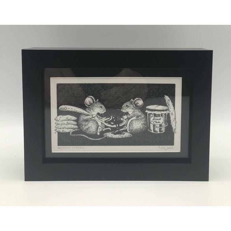Partners In Crime – Framed Limited Edition Print – By Jenny Davies