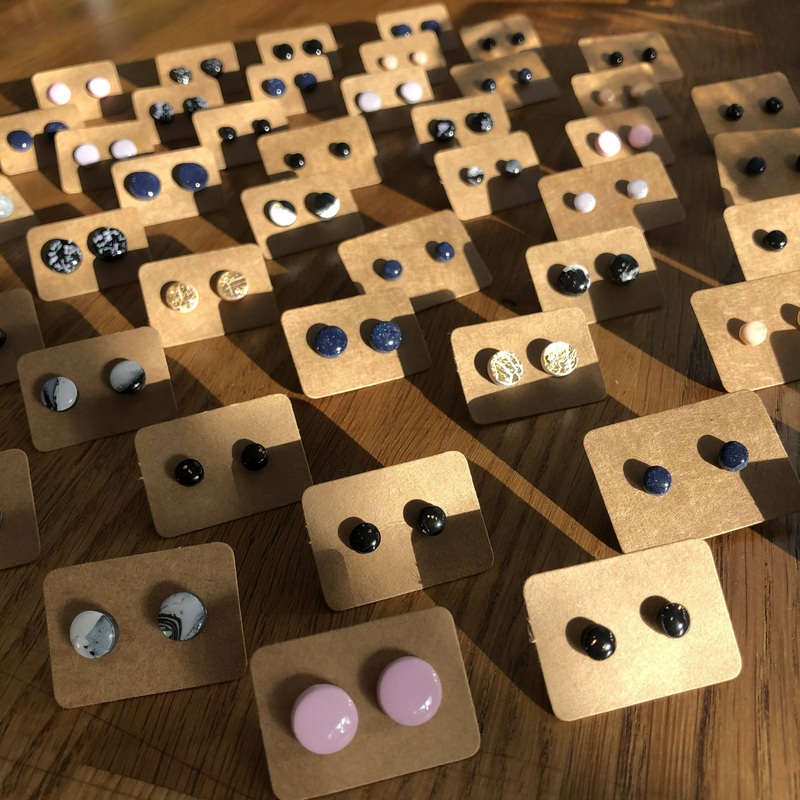 Polymer Clay Stud Earring Collection: Medium