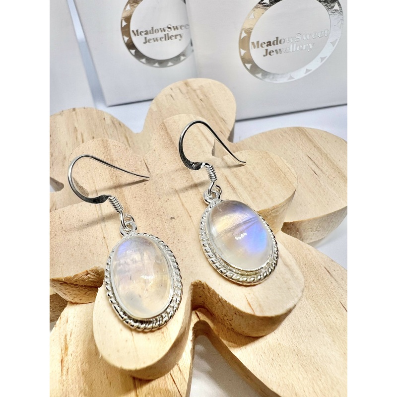 White Moonstone Drop Earrings