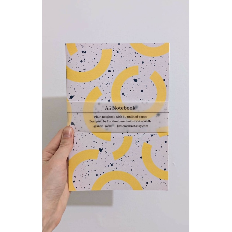 A5 Abstract Yellow Notebook