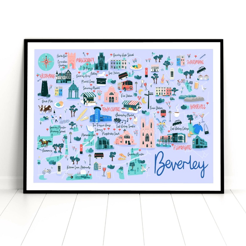 Beverley Map Art Print|A3|A5|A4