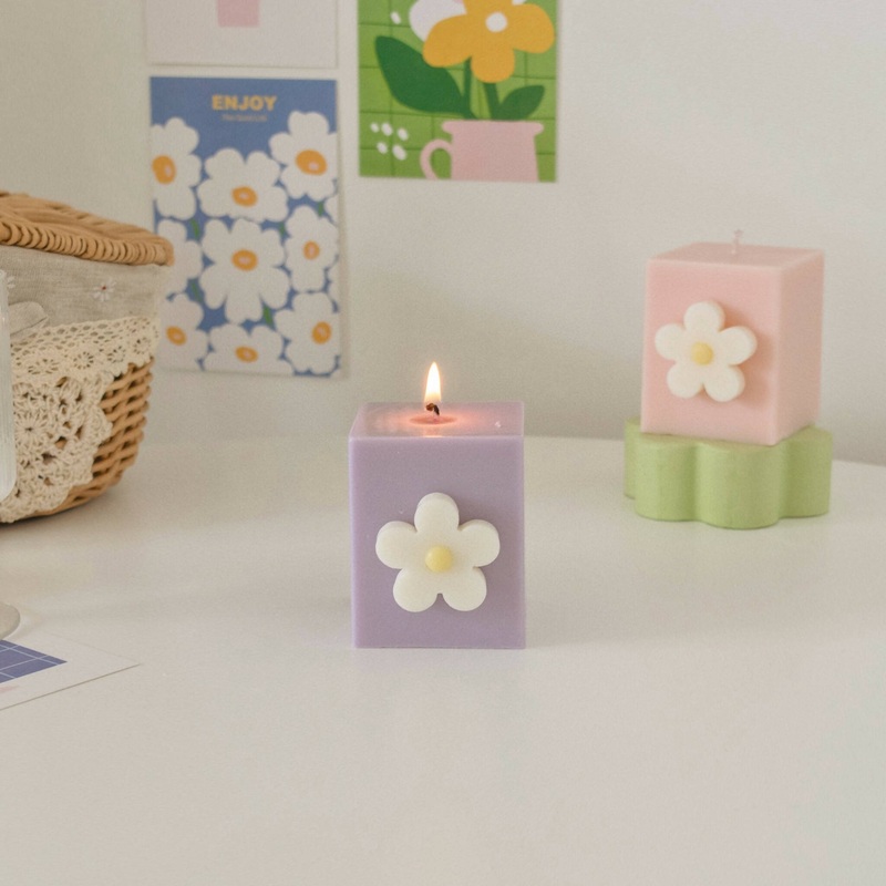 Daisy Flower Candle|Yellow|Green|Pink|Lilac