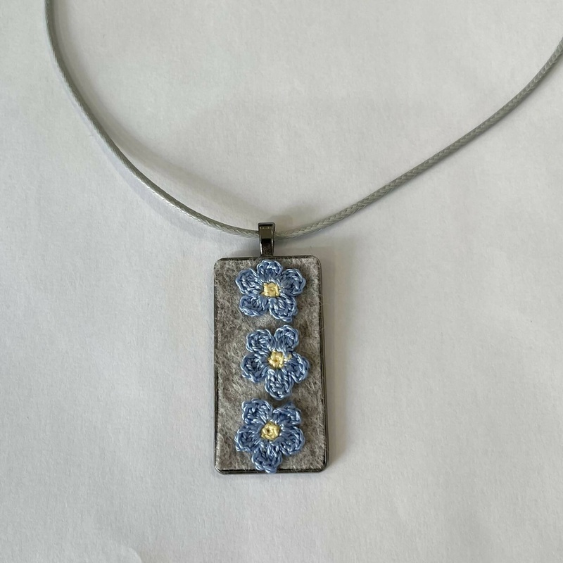 Forget Me Not Crochet Necklace