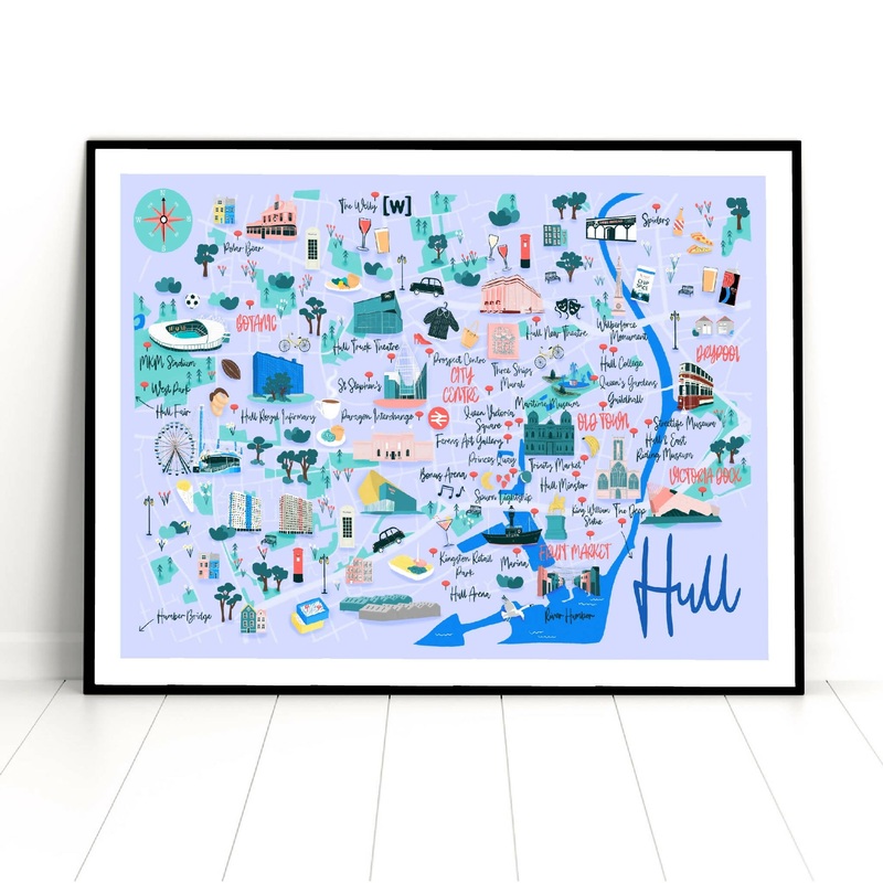 Hull Map Art Print|A3|A5|A4