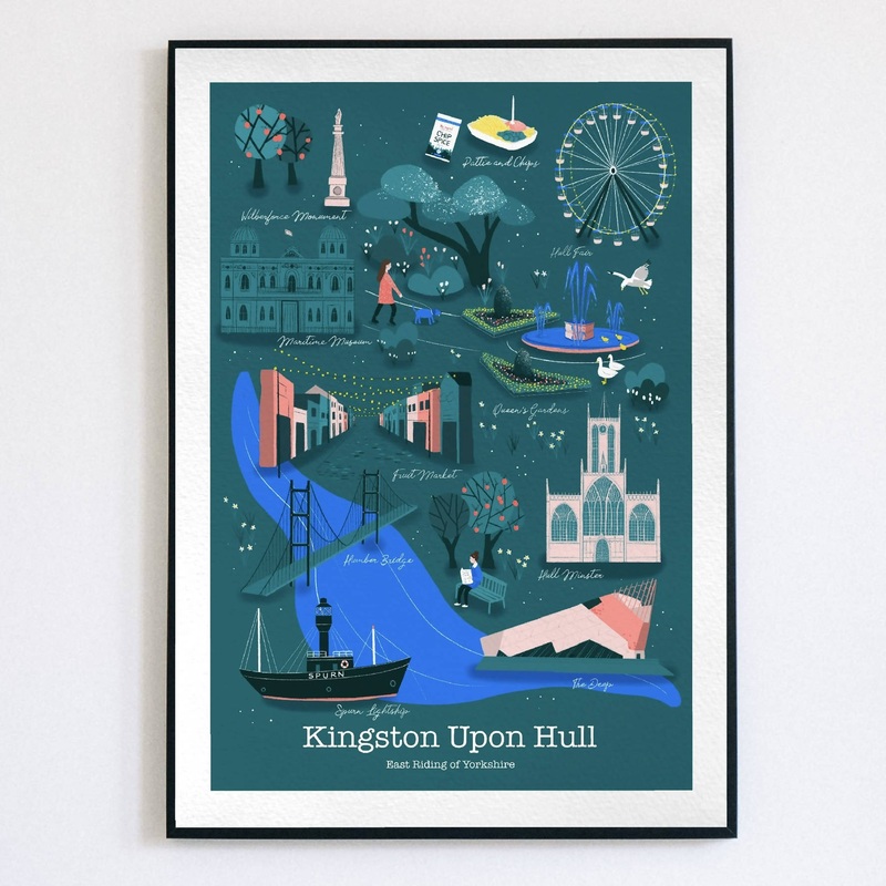 Kingston upon Hull Art Print|A3|A4|A5