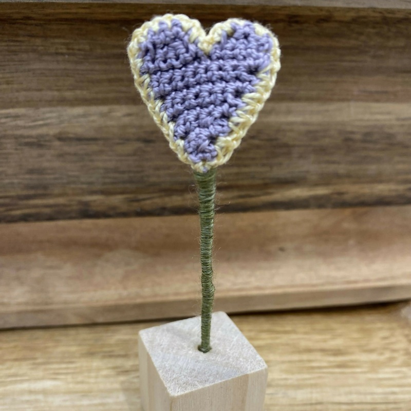 Miniature Crochet Heart Block