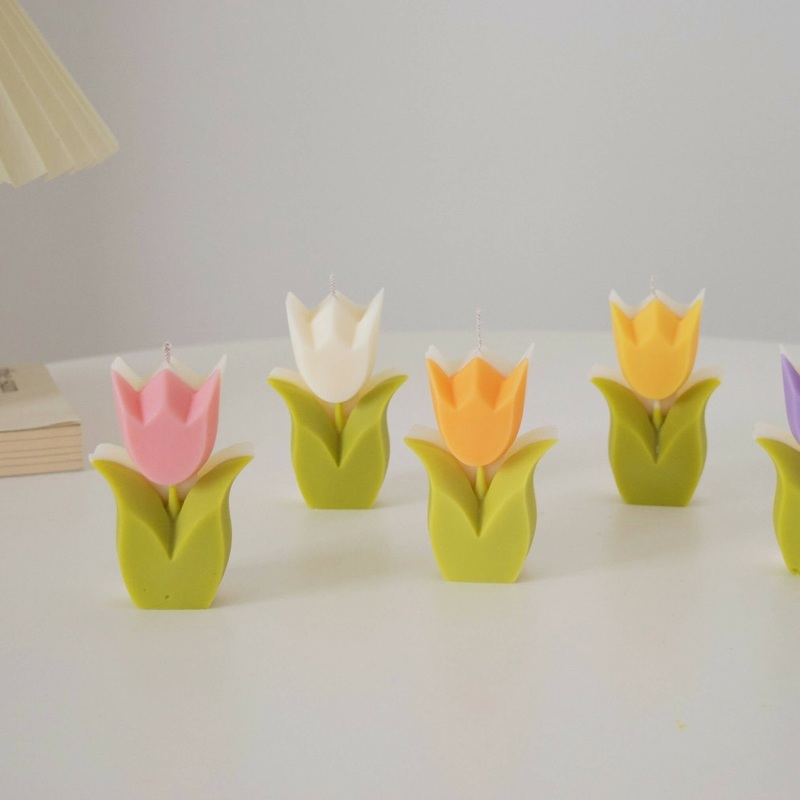 Tulip Candle|Pink|Yellow|Lilac