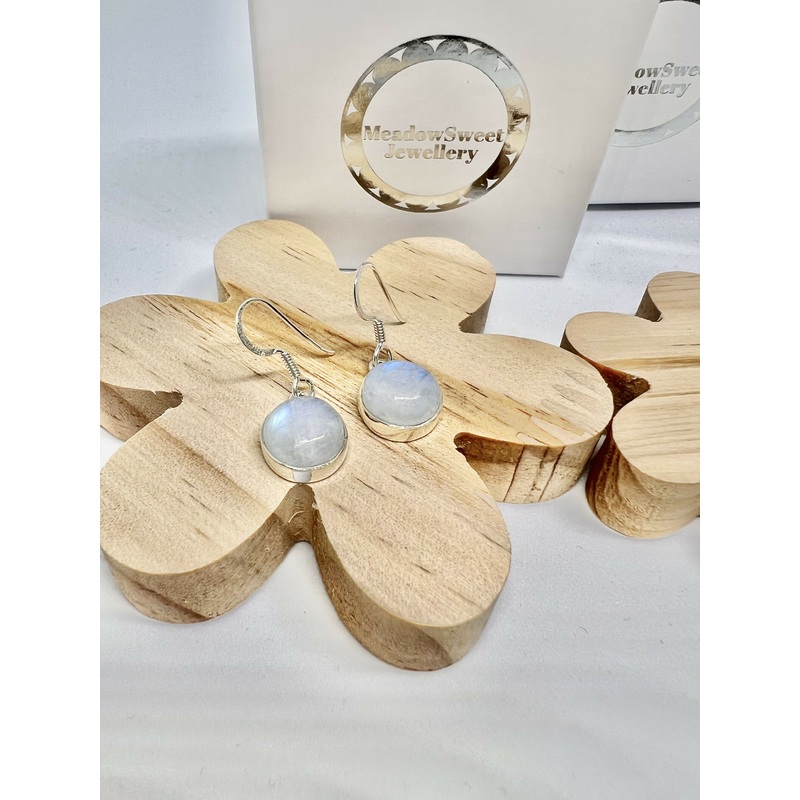 Blue moonstone drop earrings