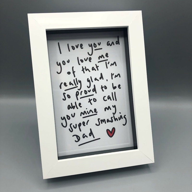 Dad Poem Frame|A6 Framed|A4 Framed