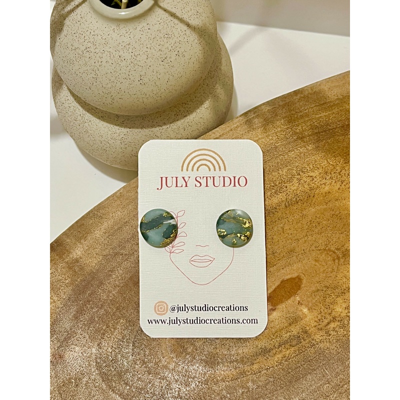 Emerald No. 5 – Handmade Polymer Clay Earrings