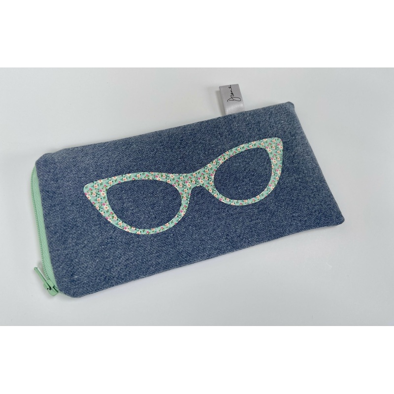 Glasses Case – Floral on Chambray