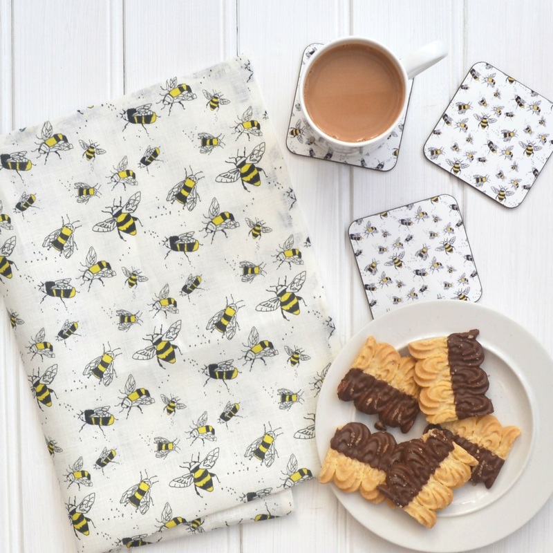 Linen Tea Towel – Bees
