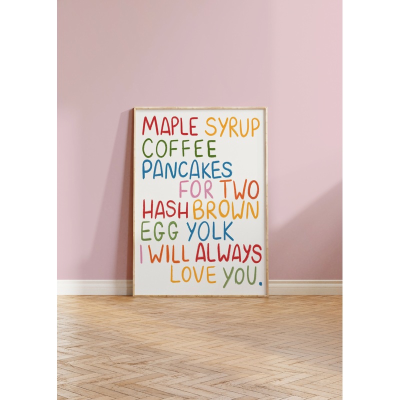 Maple Syrup, Coffee, Pancakes For Two… Print