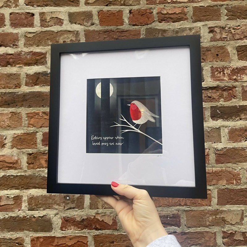 Robins Appear When Loved Ones Are Near – Framed Art Print