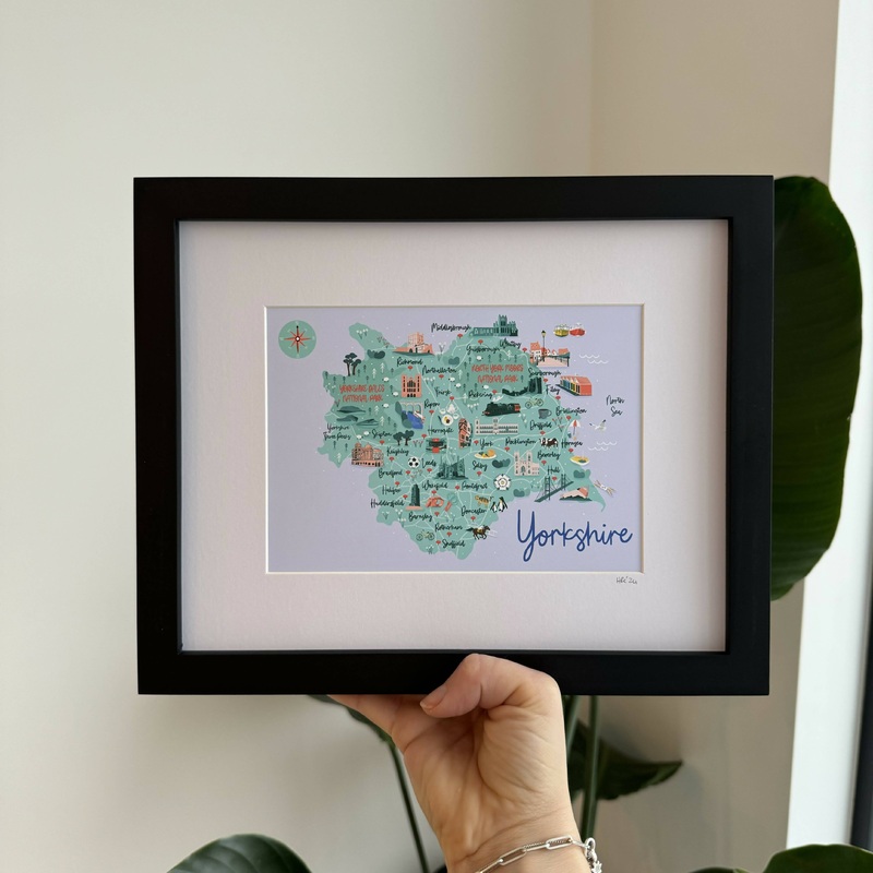 Small Yorkshire Map Framed Art Print
