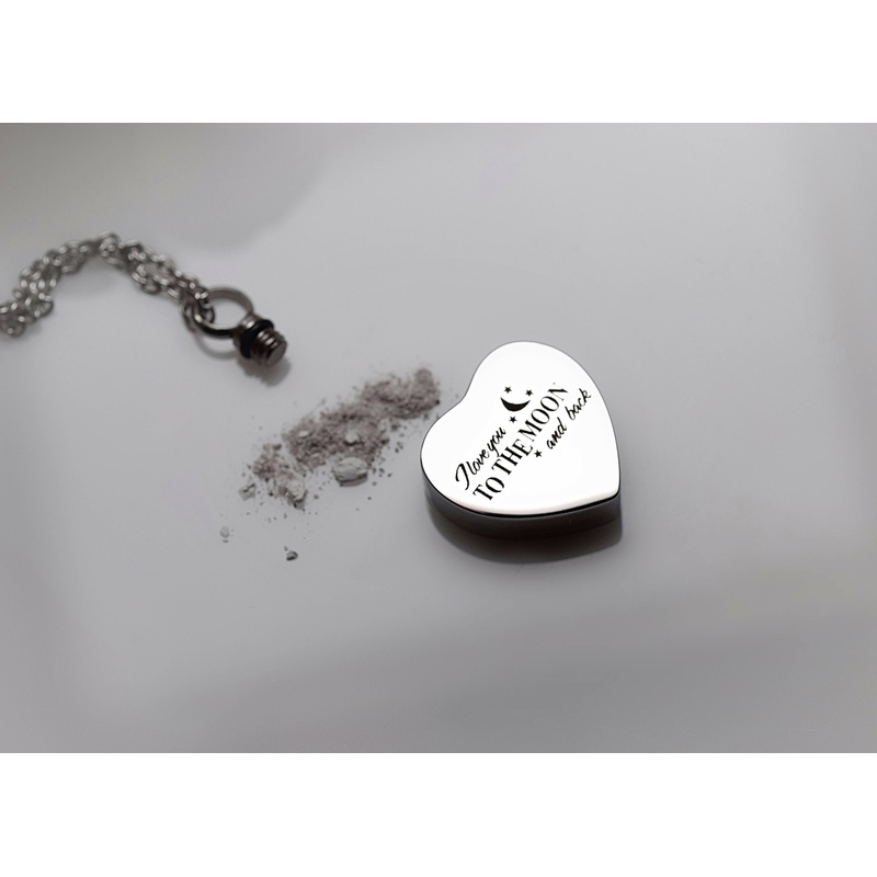 Stainless Steel Urn Pendant – ‘I Love You to the Moon and Back’