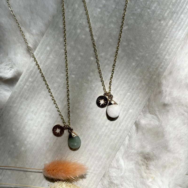 Star And Crystal Necklace|Aventurine|Howlite|Pearl Ans STAR