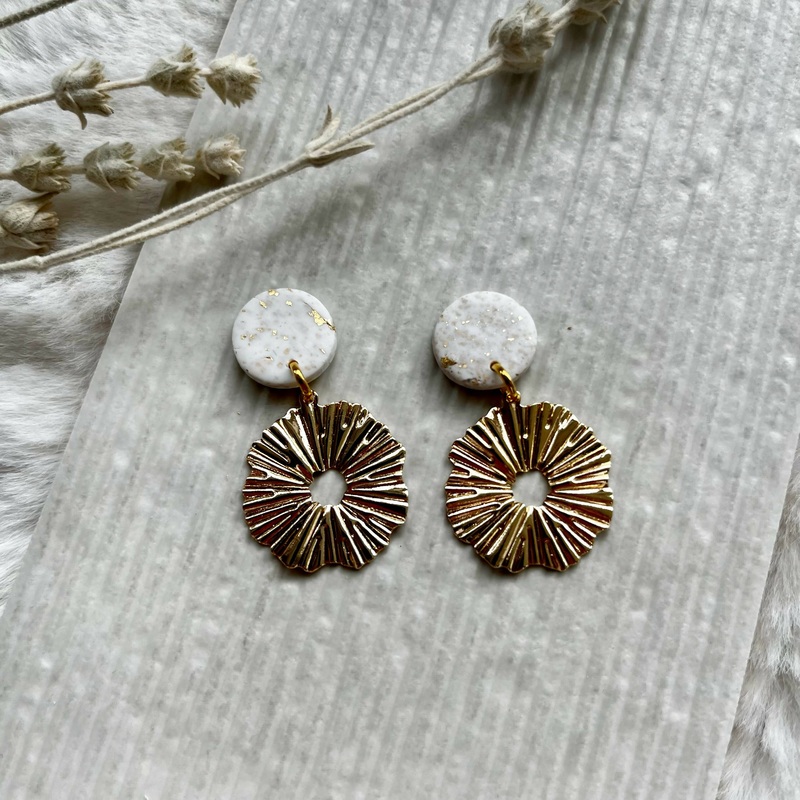 Texture Sunburst Clay Earrings