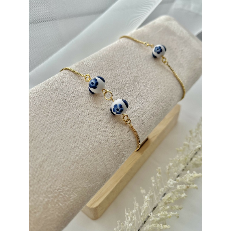 Blue China Bracelets – Handmade Polymer Clay Bracelets