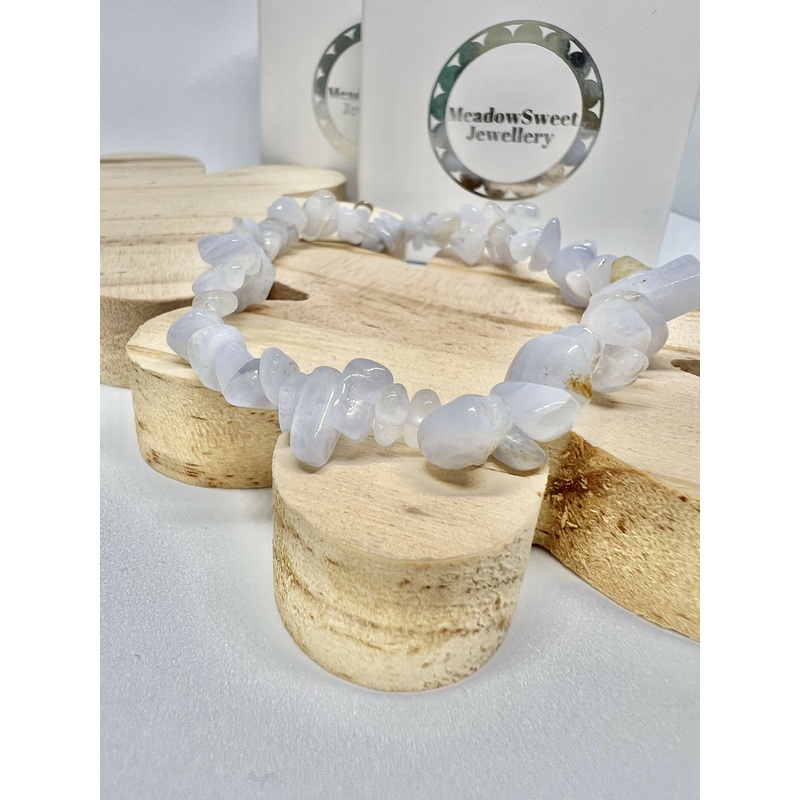 Blue lace agate chip bracelet