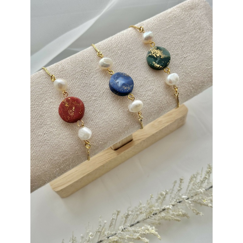 Clay and Pearl Bracelets – Handmade Polymer Clay Bracelets