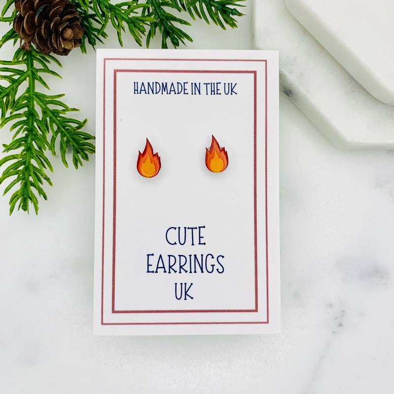 Flame/Fire Stud Earrings