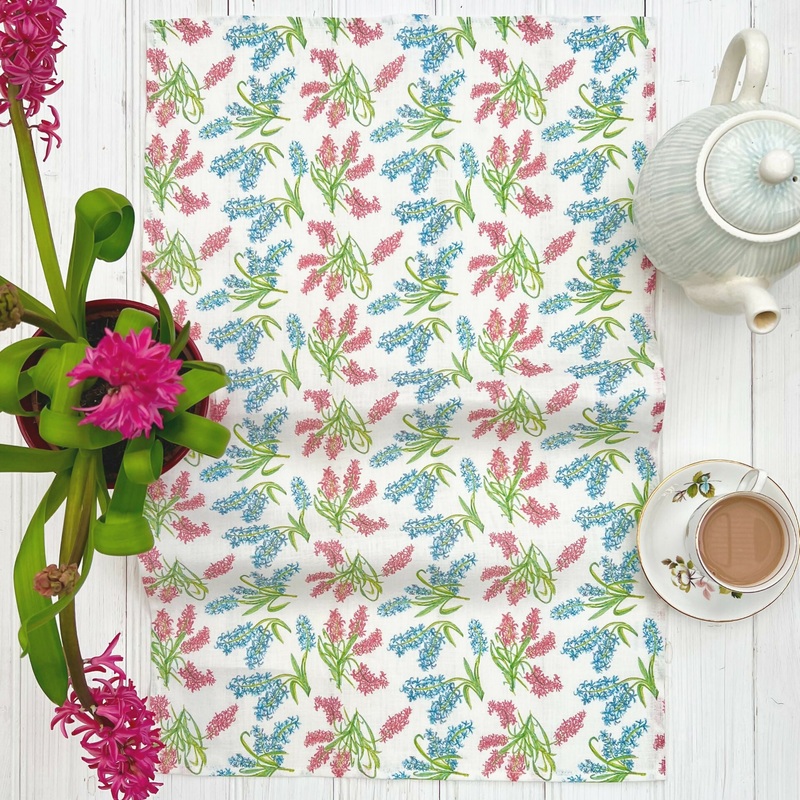 Linen Tea Towel – Spring Flowers