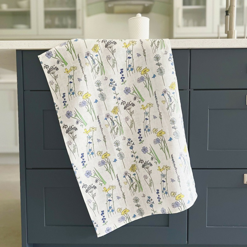 Linen Tea Towel – Wildflowers