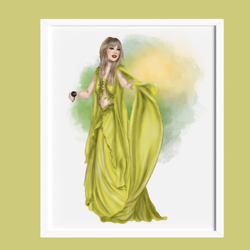 Taylor Folklore Hand Drawn Illustration in Frame