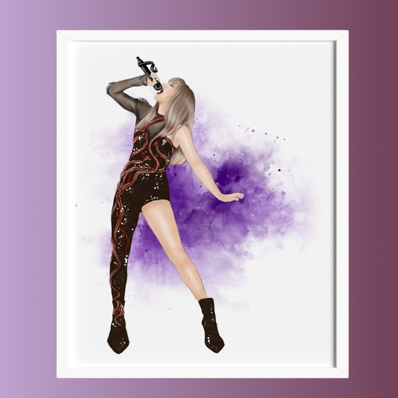 Taylor Reputation Hand Drawn Illustration in Frame