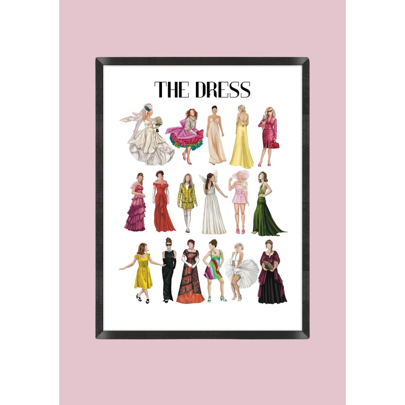 The Dress Illustration Print|A3|A4|A4 Framed|A3 Framed