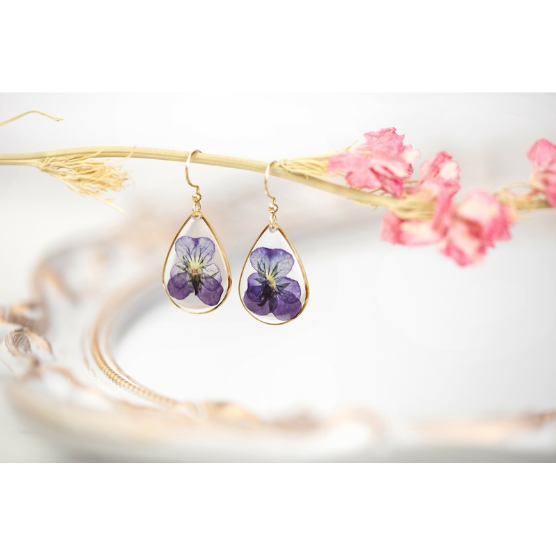 Viola Teardrop Earrings Gold Plated