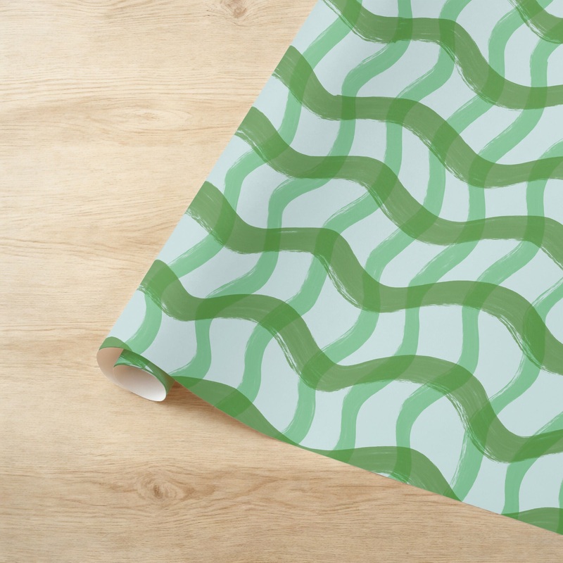 Wavy Wrapping Paper|Pink|Green