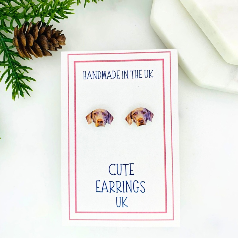 Weimaraner Dog Stud Earrings