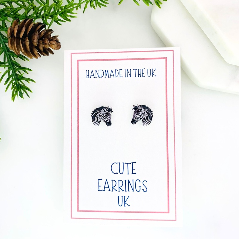 Zebra Stud Earrings