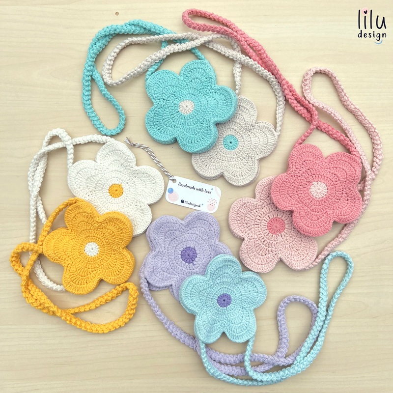 Daisy Crochet Bag|Daisy Crochet Bag – White – Small|Daisy Crochet Bag – Yellow – Small|Daisy Crochet Bag – Dark Brown – Small|Daisy Crochet Bag – Light Brown – Small|Daisy Crochet Bag – Dark Pink – Small|Daisy Crochet Bag – Beige – Small|Daisy Crochet Bag