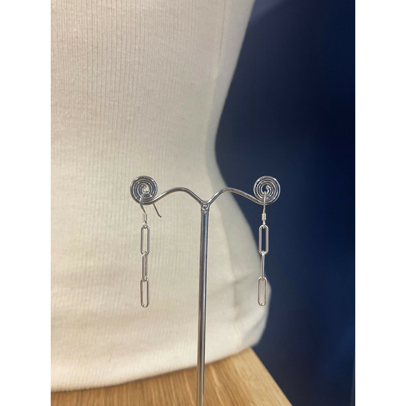 Long Oval Chain Link Earrings