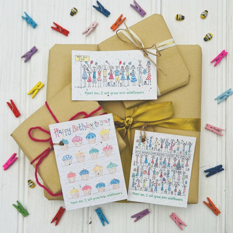 Pack of Four Birthday Seed Gift Tags – Cupcakes Design