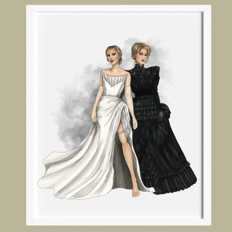 Taylor TTPD-Inspired Hand Drawn Illustration in Frame