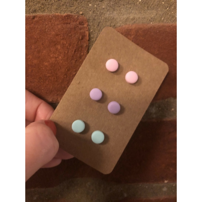 Trio of Pastel Stud Earrings