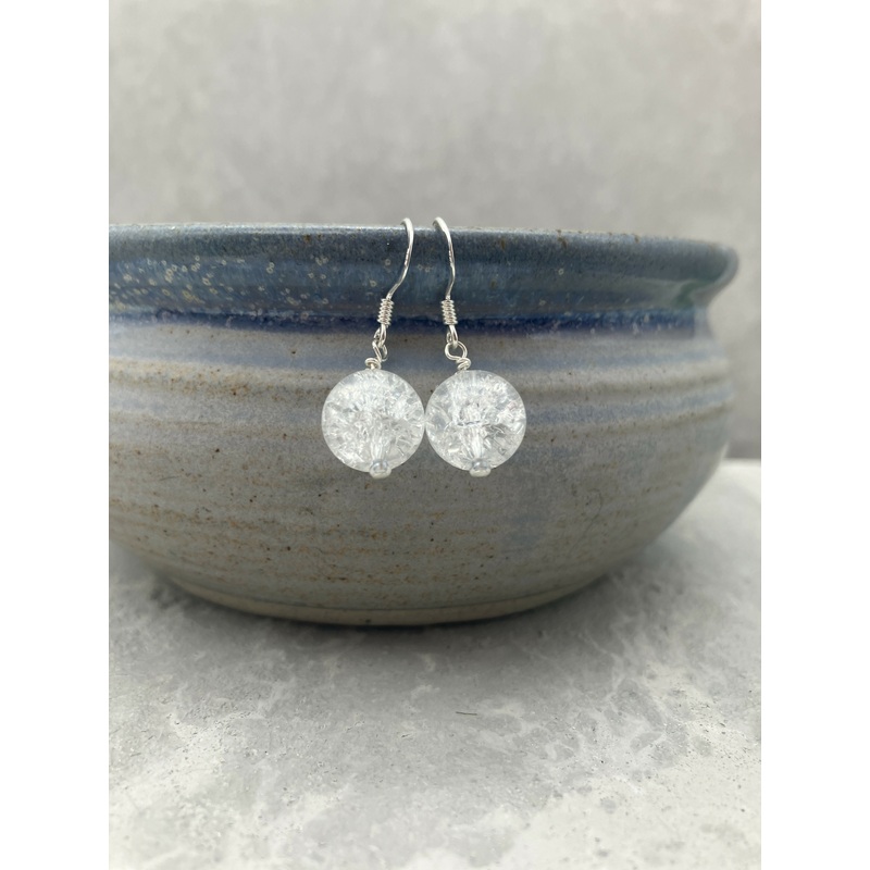 Clear Beaded Earrings – Rock Crystal