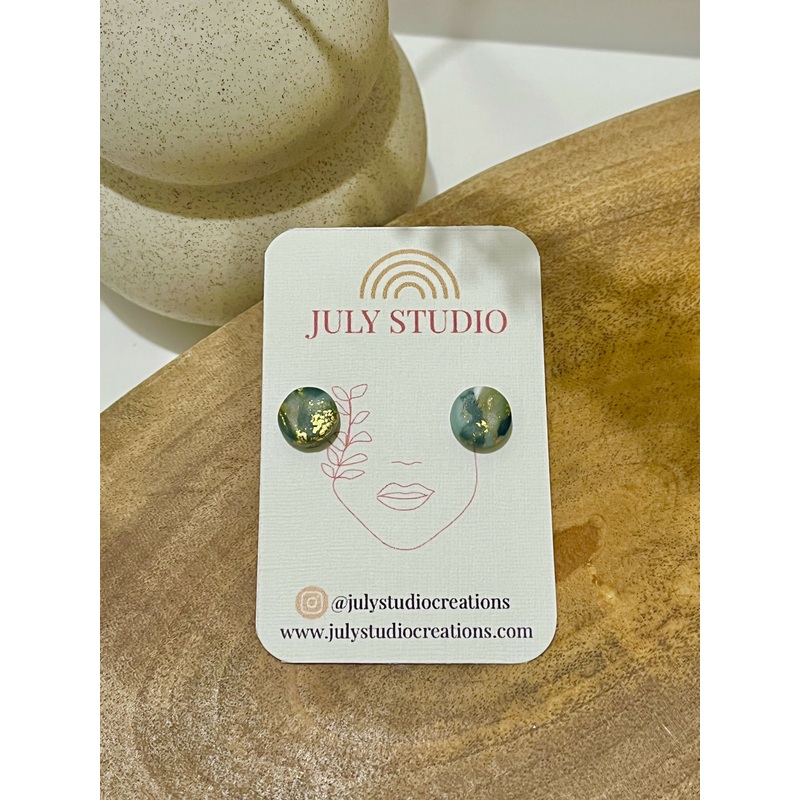 Emerald No. 4 – Handmade Polymer Clay Earrings