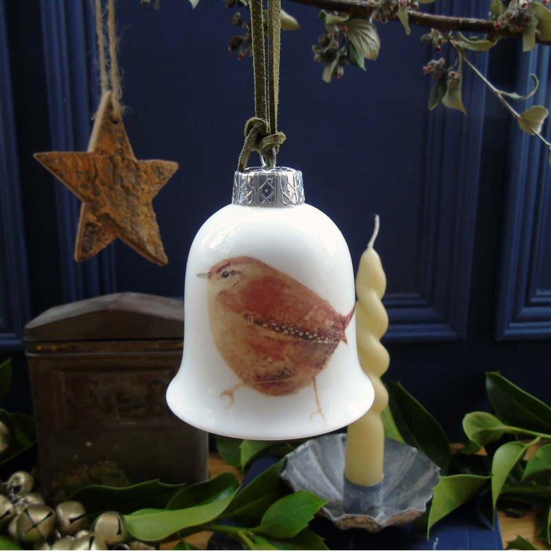 Fine Bone China Wren Bell Decoration