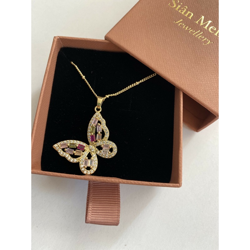 Large Colourful Butterfly Necklace