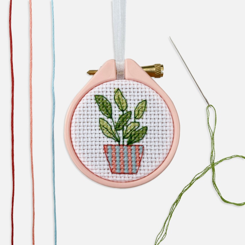 Mini Stripe Plant Cross Stitch Kit