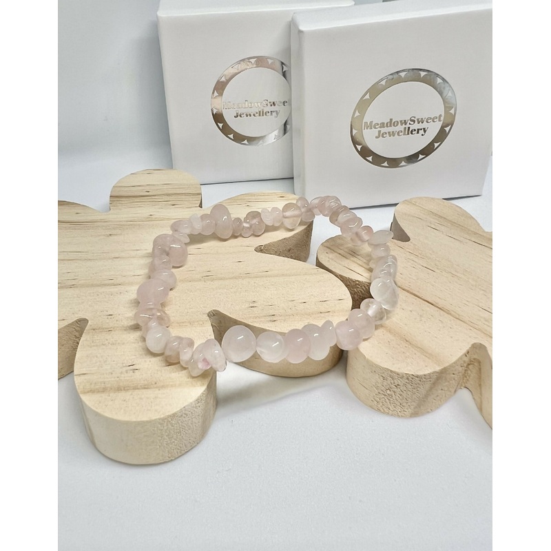 Rose Quartz Chip Bracelet
