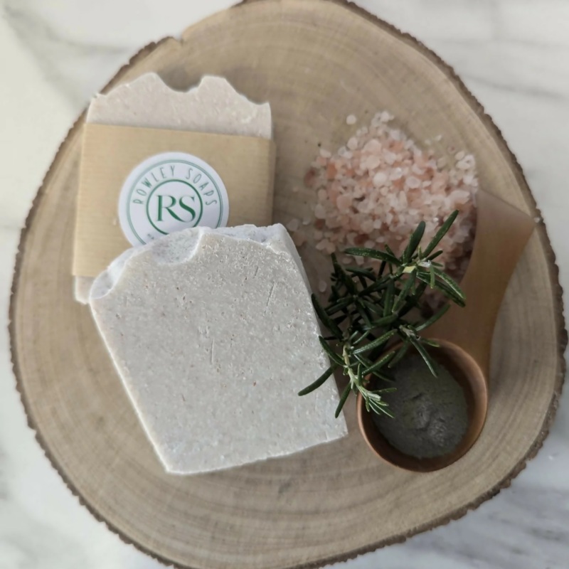 Rosemary, Green Clay & Himalayan Salt, Cold Processed Soap Bar.